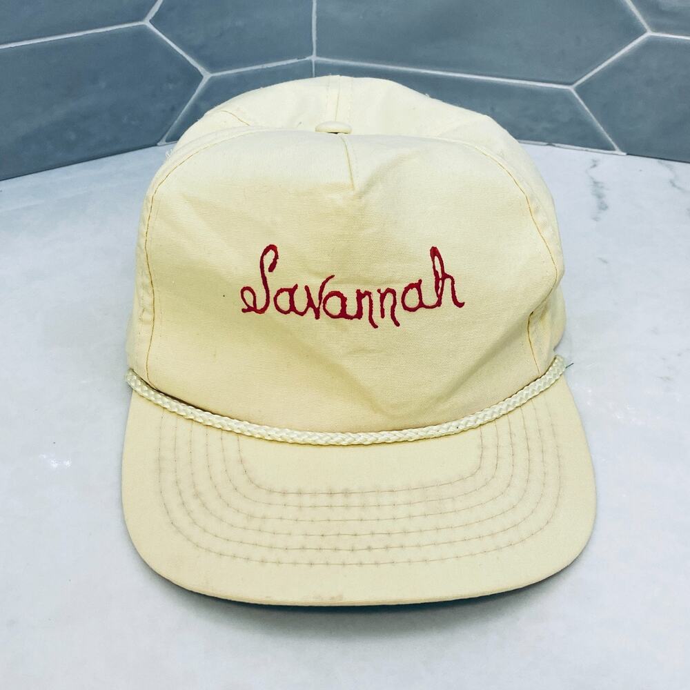 Vintage K-Products Savannah Yellow strapback Hat Cap w/ Rope bananas ?